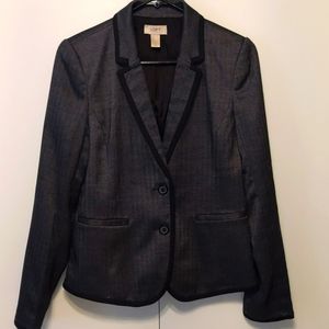 Loft Women's Black and Gray Blazer Jacket Size 2